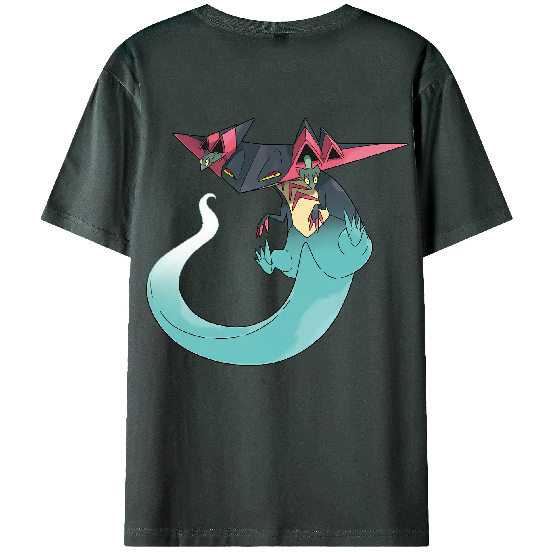 （画像用） ポケットモンスター Pokémon 綿100％ メンズ半袖Tシャツ（バックプリント） 通気性
